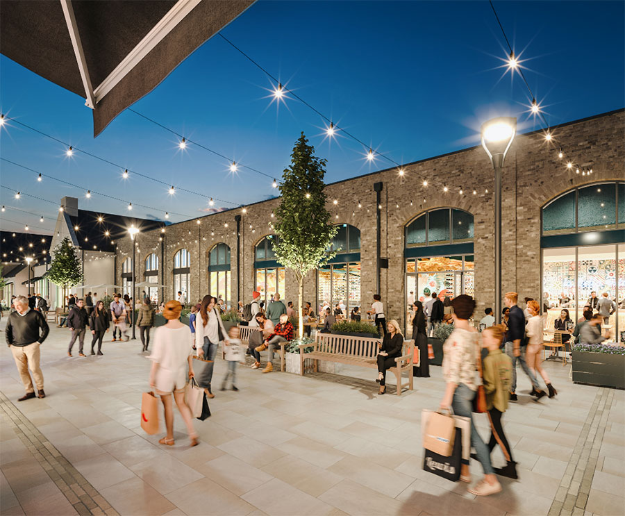 Cotswolds designer outlet at night